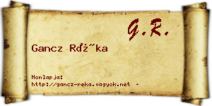 Gancz Réka névjegykártya